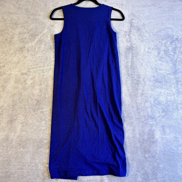 Eileen Fisher Women’s Navy Blue Shift Dress PP Petite Minimalist Sleeveless - Picture 4 of 9